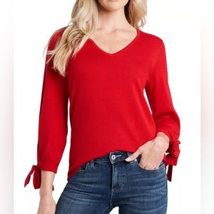 Cece red v-neck sweater